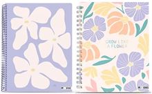 Foto de Cuaderno espiralado 16x21 tapa dura 80 hojas rayadas Mooving Garden