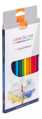 Foto de Lápices de colores Brw largos acuarelables x12