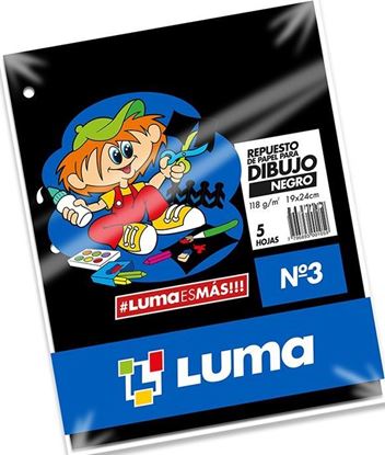 Foto de Repuesto de dibujo N3 negro Luma 5 hojas