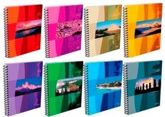 Foto de Cuaderno espiralado 16x21 tapa flexible 80 hojas rayadas América