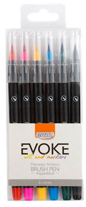 Foto de Marcador BRW brush punta pincel x6