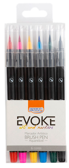 Foto de Marcador BRW brush punta pincel x6