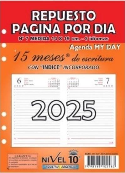 Foto de Repuesto de agenda Nro 7 diaria Nivel 10