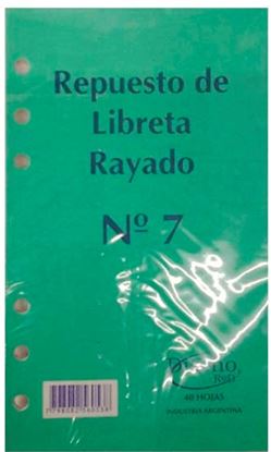 Foto de Repuesto de agenda nro 7 Diseño x40 hojas rayadas