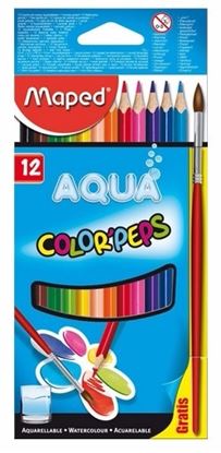 Foto de Lápices color Maped acuarelables x12 + pincel