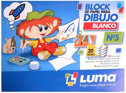 Foto de Block dibujo N5 blanco 20 hojas Luma